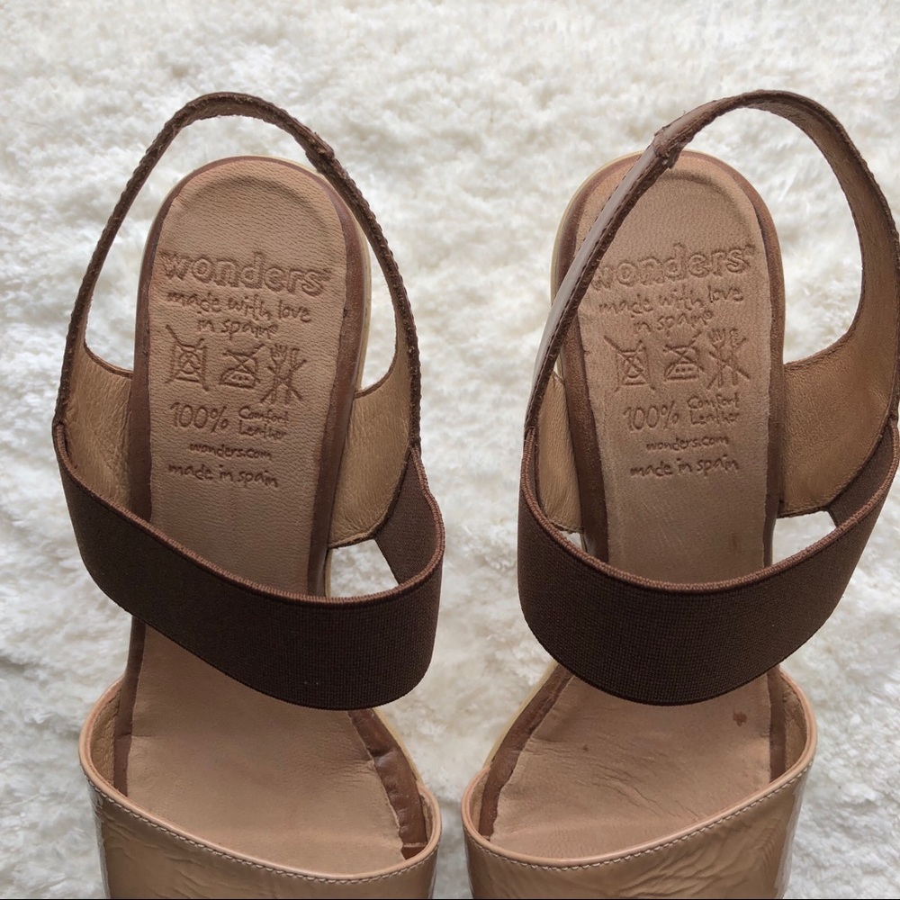 Wonders platform tan + brown high heel sandal - Picture 5 of 8